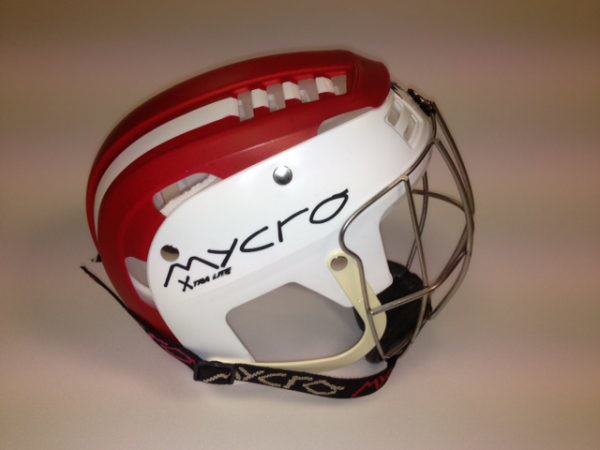 Hurling Helmet Mycro Red white stripes