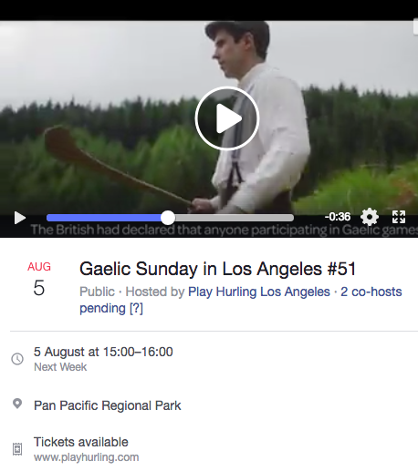 Gaelic Sunday Play Hurling in Los Angeles