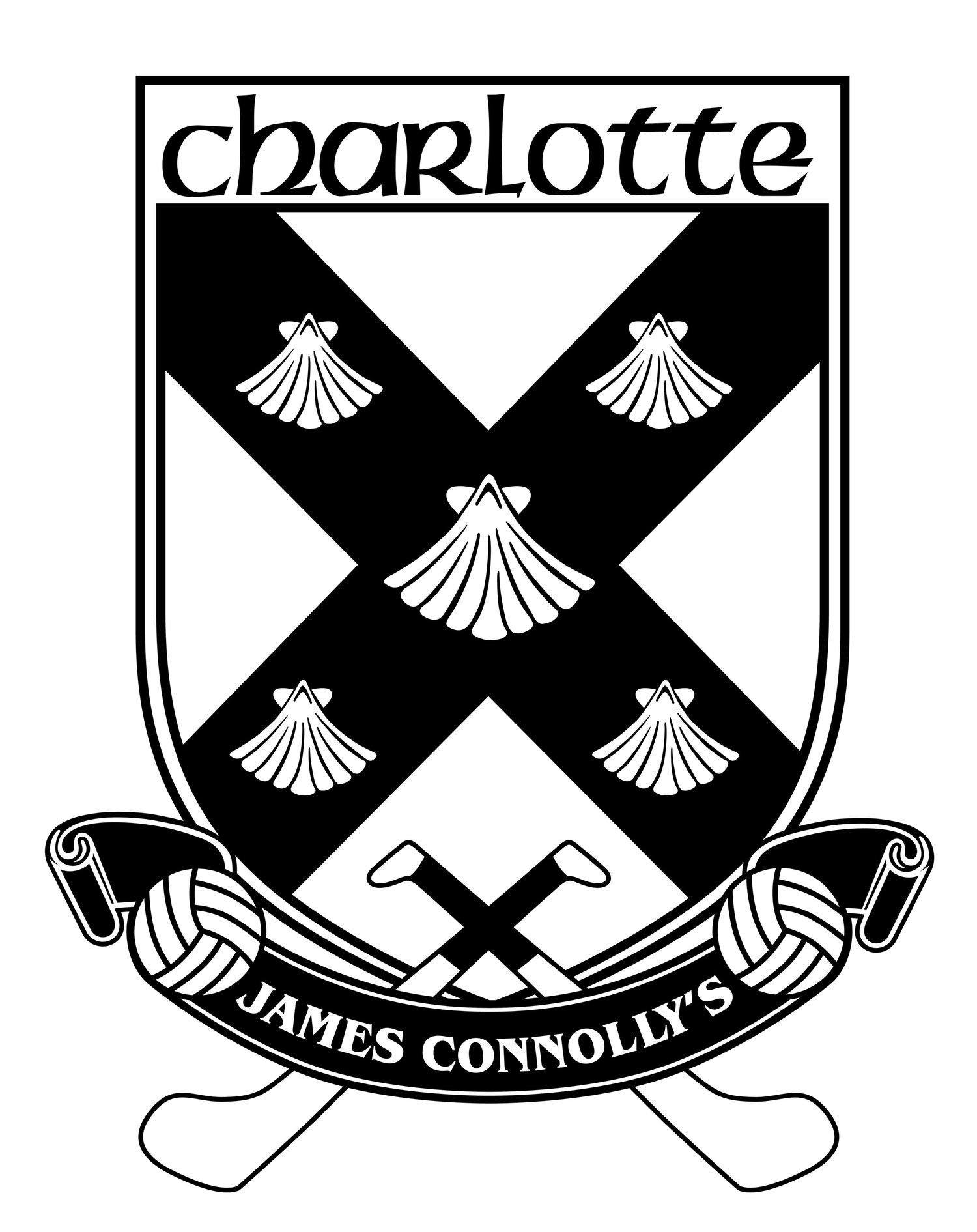 Connollys GAA Hurling Camogie Crest Logo